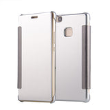 Luxury Flip Plating Mirror Case For Huawei Ascend P8 Lite Fundas Electroplating PC Hard Back Cover For Huawei P9 Lite G9 Coque