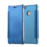 Luxury Flip Plating Mirror Case For Huawei Ascend P8 Lite Fundas Electroplating PC Hard Back Cover For Huawei P9 Lite G9 Coque