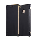 Luxury Flip Plating Mirror Case For Huawei Ascend P8 Lite Fundas Electroplating PC Hard Back Cover For Huawei P9 Lite G9 Coque