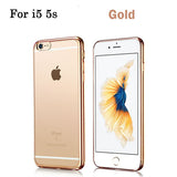 Luxury Rose Gold Plating TPU Silicone Flexible Soft Back Cover Case For Iphone 5 5S SE 6 6S / 6 6S Plus Transparent Clear Cases