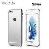 Luxury Rose Gold Plating TPU Silicone Flexible Soft Back Cover Case For Iphone 5 5S SE 6 6S / 6 6S Plus Transparent Clear Cases