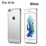 Luxury Rose Gold Plating TPU Silicone Flexible Soft Back Cover Case For Iphone 5 5S SE 6 6S / 6 6S Plus Transparent Clear Cases