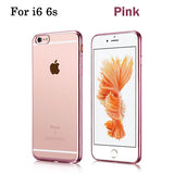 Luxury Rose Gold Plating TPU Silicone Flexible Soft Back Cover Case For Iphone 5 5S SE 6 6S / 6 6S Plus Transparent Clear Cases