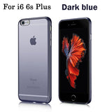 Luxury Rose Gold Plating TPU Silicone Flexible Soft Back Cover Case For Iphone 5 5S SE 6 6S / 6 6S Plus Transparent Clear Cases