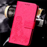 P9 Leather Wallet Flip Phone Cases For Huawei Ascend G7 P8 P9 Lite Plus Case Retro Flower Printing Cover Card Slots Stand Holder