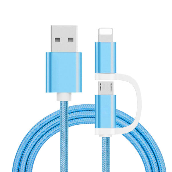 Robotsky 2 in 1 Micro USB Cable Fast Charge For iphone Cable USB Data Sync Charging Wire For iphone 5 5s 6 6s Xiaomi Samsung A7