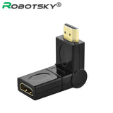 Robotsky HDMI Male to HDMI Female Cable Adapter Connect Extender HDMI 1.4 For 1080P HDTV 180 360 Degree Angle Rotating Converter