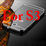 S3 S5 Mirror Case Luxury Plating Metal Bumper Frame + Ultra thin Acrylic Mirror Back Cover For Samsung Galaxy S3 S5 Phone Cases