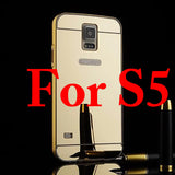 S3 S5 Mirror Case Luxury Plating Metal Bumper Frame + Ultra thin Acrylic Mirror Back Cover For Samsung Galaxy S3 S5 Phone Cases