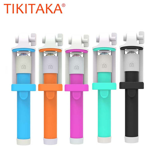 Universal Candy Colors Selfie Sticks Extendable Monopod For iPhone 6 5 Android Phone Rotation Wired Tripod Hot Sales Stick Gifts