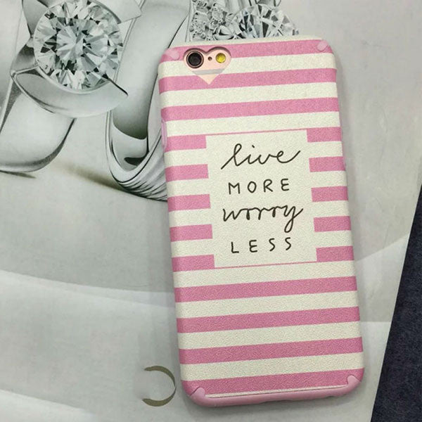 6 6s Case Cute Stripe Print Soft Silicone Phone Cases For iPhone 7 6 6s Plus Cover Love Heart Silk Pattern Fundas Accessories - ilovealma