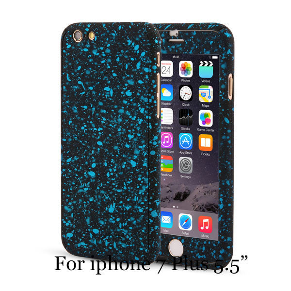 3D Stars 360 Case For iPhone 5 5s SE 6 6S 7 Plus Ultra Slim Hard Frosted Full Body Cover Coverage Of 360 Degree Clear Glass Film - ilovealma