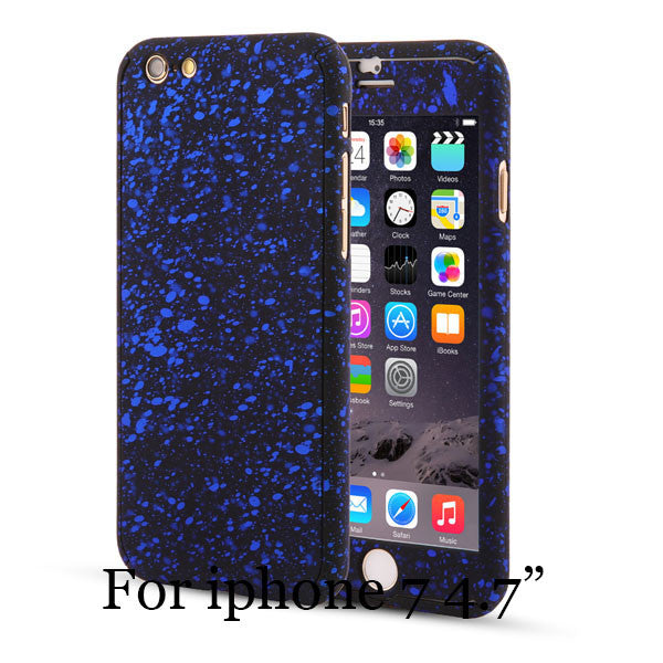 3D Stars 360 Case For iPhone 5 5s SE 6 6S 7 Plus Ultra Slim Hard Frosted Full Body Cover Coverage Of 360 Degree Clear Glass Film - ilovealma