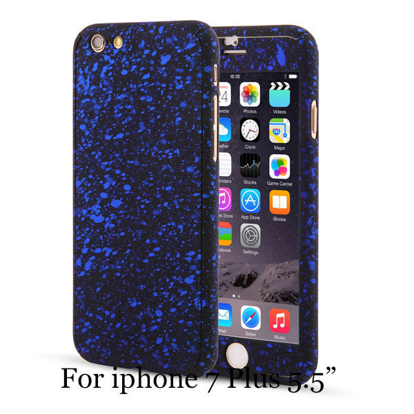 3D Stars 360 Case For iPhone 5 5s SE 6 6S 7 Plus Ultra Slim Hard Frosted Full Body Cover Coverage Of 360 Degree Clear Glass Film - ilovealma