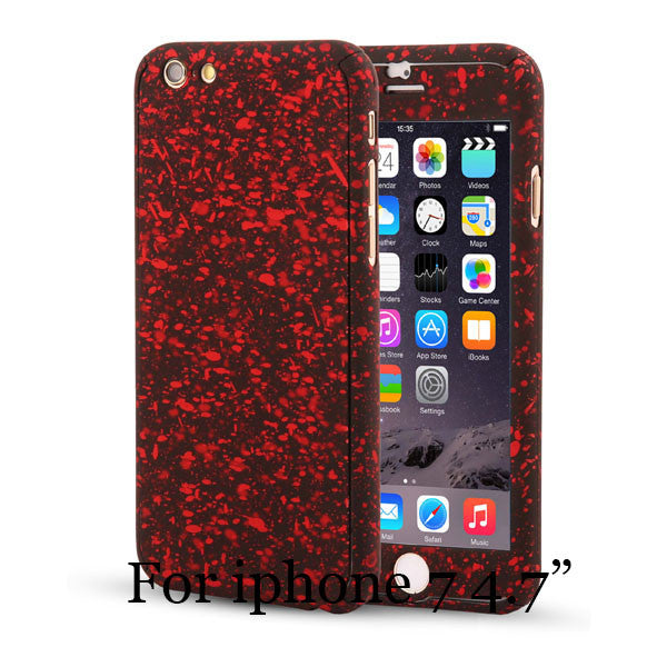 3D Stars 360 Case For iPhone 5 5s SE 6 6S 7 Plus Ultra Slim Hard Frosted Full Body Cover Coverage Of 360 Degree Clear Glass Film - ilovealma
