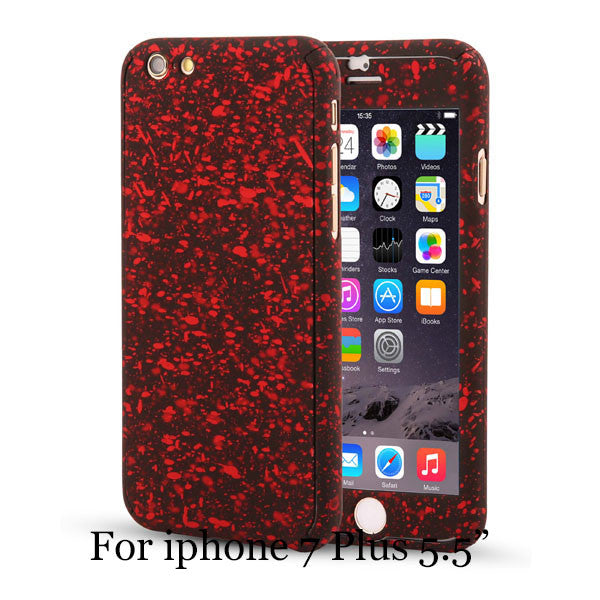 3D Stars 360 Case For iPhone 5 5s SE 6 6S 7 Plus Ultra Slim Hard Frosted Full Body Cover Coverage Of 360 Degree Clear Glass Film - ilovealma