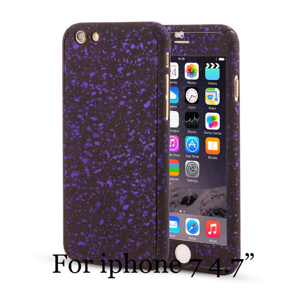 3D Stars 360 Case For iPhone 5 5s SE 6 6S 7 Plus Ultra Slim Hard Frosted Full Body Cover Coverage Of 360 Degree Clear Glass Film - ilovealma