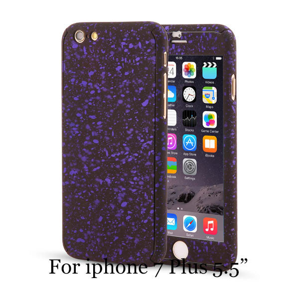 3D Stars 360 Case For iPhone 5 5s SE 6 6S 7 Plus Ultra Slim Hard Frosted Full Body Cover Coverage Of 360 Degree Clear Glass Film - ilovealma
