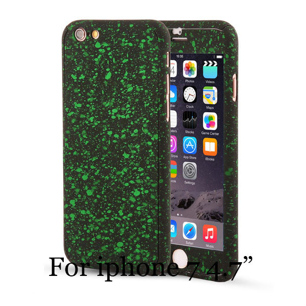 3D Stars 360 Case For iPhone 5 5s SE 6 6S 7 Plus Ultra Slim Hard Frosted Full Body Cover Coverage Of 360 Degree Clear Glass Film - ilovealma