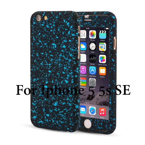 3D Stars 360 Case For iPhone 5 5s SE 6 6S 7 Plus Ultra Slim Hard Frosted Full Body Cover Coverage Of 360 Degree Clear Glass Film - ilovealma