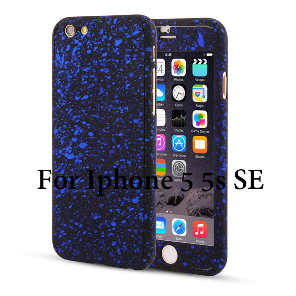 3D Stars 360 Case For iPhone 5 5s SE 6 6S 7 Plus Ultra Slim Hard Frosted Full Body Cover Coverage Of 360 Degree Clear Glass Film - ilovealma
