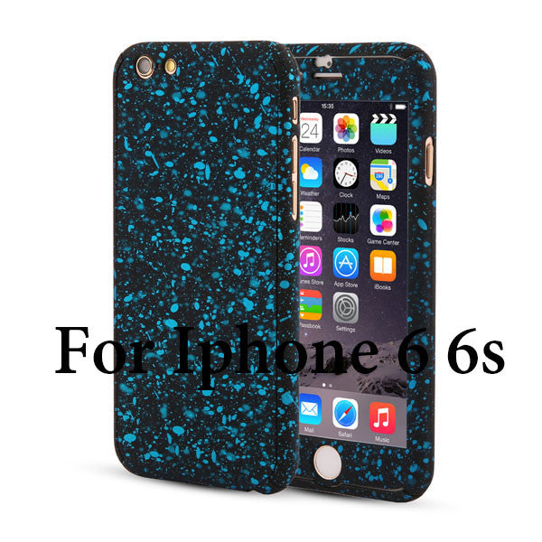 3D Stars 360 Case For iPhone 5 5s SE 6 6S 7 Plus Ultra Slim Hard Frosted Full Body Cover Coverage Of 360 Degree Clear Glass Film - ilovealma