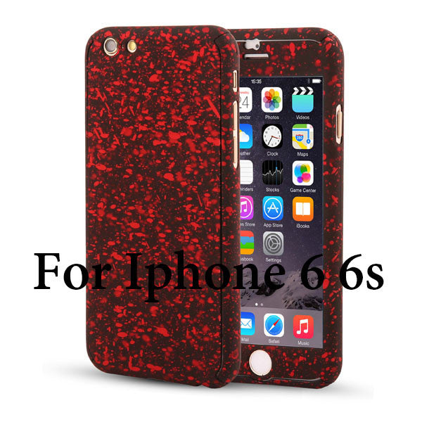 3D Stars 360 Case For iPhone 5 5s SE 6 6S 7 Plus Ultra Slim Hard Frosted Full Body Cover Coverage Of 360 Degree Clear Glass Film - ilovealma