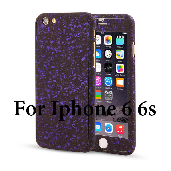3D Stars 360 Case For iPhone 5 5s SE 6 6S 7 Plus Ultra Slim Hard Frosted Full Body Cover Coverage Of 360 Degree Clear Glass Film - ilovealma