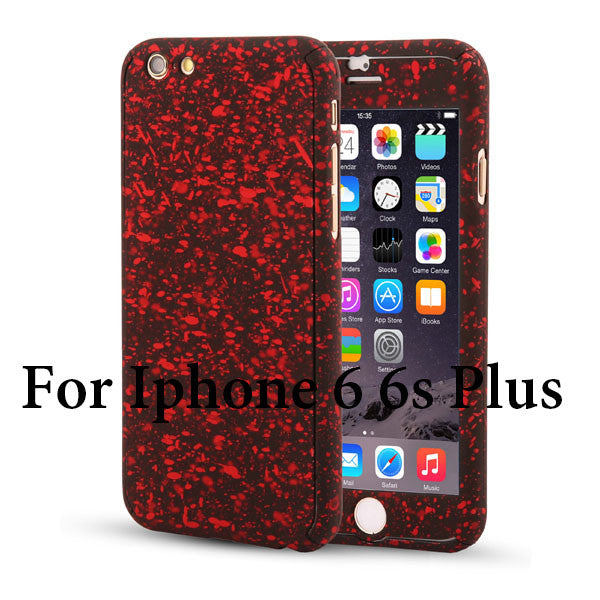 3D Stars 360 Case For iPhone 5 5s SE 6 6S 7 Plus Ultra Slim Hard Frosted Full Body Cover Coverage Of 360 Degree Clear Glass Film - ilovealma