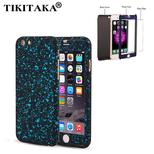 3D Stars 360 Case For iPhone 5 5s SE 6 6S 7 Plus Ultra Slim Hard Frosted Full Body Cover Coverage Of 360 Degree Clear Glass Film - ilovealma