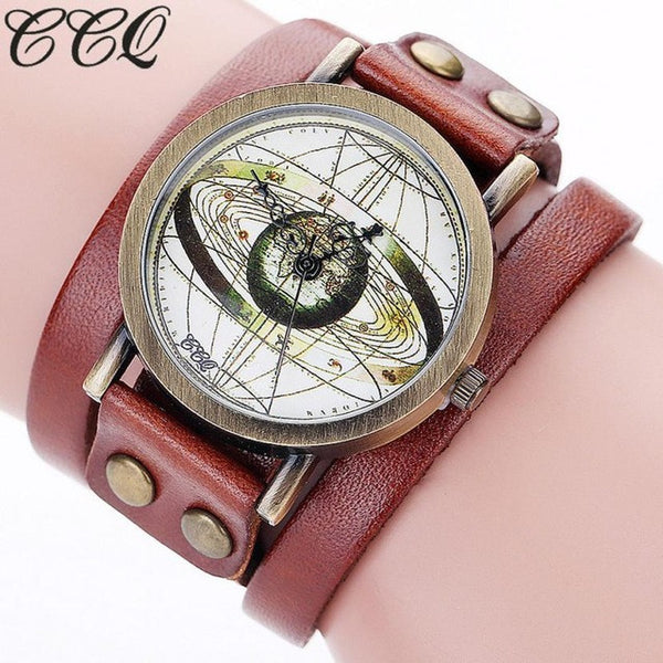 CCQ Brand women watches 2017 Fashion Personality UNIVERSE Partten Dial Casual Analog Quartz Bracelet Watch montre femme - ilovealma