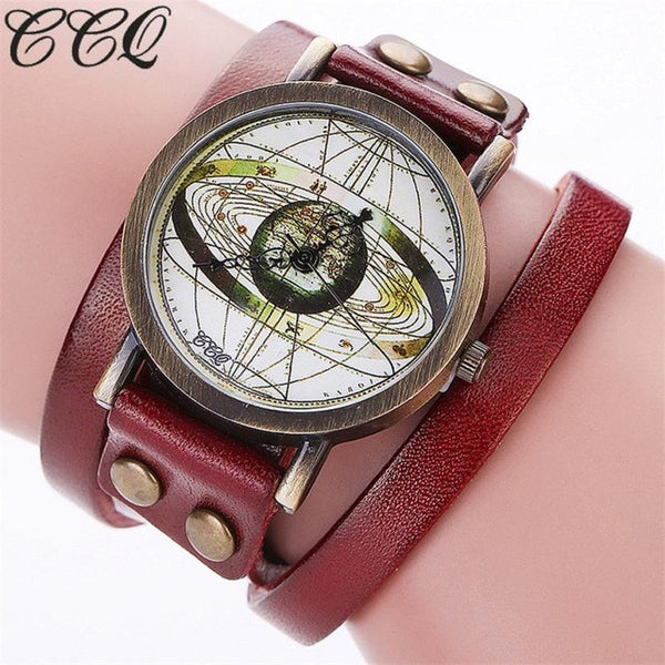 CCQ Brand women watches 2017 Fashion Personality UNIVERSE Partten Dial Casual Analog Quartz Bracelet Watch montre femme - ilovealma