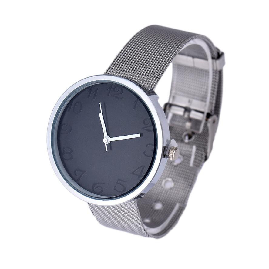 Smilelee 2017 Classic Women's Quartz Analog Stainless Steel Silver Wrist Watch Relojes De Mujer