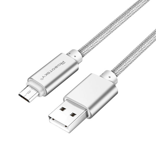 Robotsky Micro USB Cable 5V 2A Fast Charging 1m 1.5m Metal Nylon Braid Micro USB 2.0 Data Line For Huawei P8 Lite Xiaomi Samsung