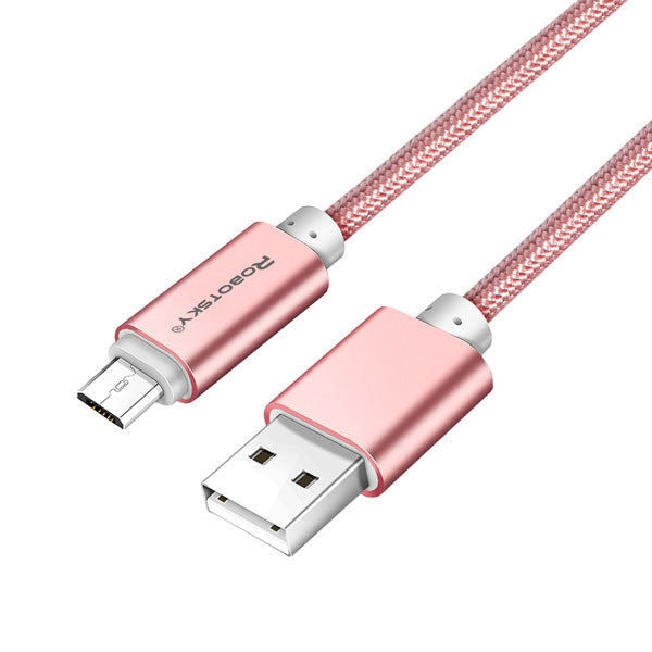 Robotsky Micro USB Cable 5V 2A Fast Charging 1m 1.5m Metal Nylon Braid Micro USB 2.0 Data Line For Huawei P8 Lite Xiaomi Samsung