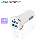 Car-charger Dual USB Car Charger 5V 2.1A Fast Charging Travel Charge Adapter For iphone 6 Samsung S8 Huawei Mobile Phone Charger - ilovealma