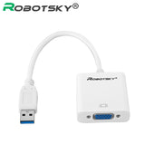USB 3.0 to VGA Adapter USB3.0 to VGA HD Converter Male To Female Video Graphic Card Display External Cable For Windows 7 8 XP