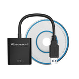 USB 3.0 to VGA Adapter USB3.0 to VGA HD Converter Male To Female Video Graphic Card Display External Cable For Windows 7 8 XP