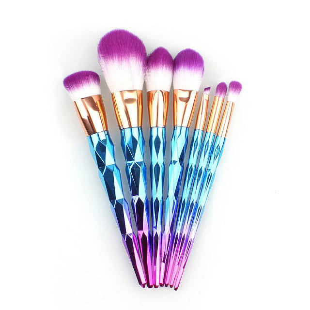 zwellbe 7/12Pcs Diamond Shape Makeup Brushes Set Beauty Cosmetic Eyeshadow Lip Powder Face Pinceis Tool Kabuki Brush Kits Pincel
