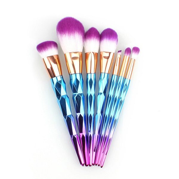 zwellbe 7/12Pcs Diamond Shape Makeup Brushes Set Beauty Cosmetic Eyeshadow Lip Powder Face Pinceis Tool Kabuki Brush Kits Pincel
