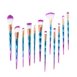 zwellbe 7/12Pcs Diamond Shape Makeup Brushes Set Beauty Cosmetic Eyeshadow Lip Powder Face Pinceis Tool Kabuki Brush Kits Pincel
