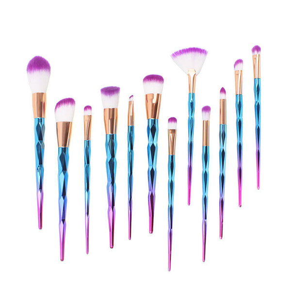 zwellbe 7/12Pcs Diamond Shape Makeup Brushes Set Beauty Cosmetic Eyeshadow Lip Powder Face Pinceis Tool Kabuki Brush Kits Pincel