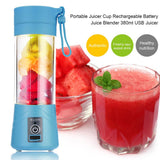 Portable 380ml USB Juicer USB Electric Fruit Citrus Juicer Bottle Handheld Milkshake Smoothie Maker Rechargeable Juice Blender