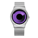 SKONE Creative No Seconds Stainless Steel Mesh Strap Casual Quartz Wristwatch Ladies Watches Women Men Aurora Relojes Masculino