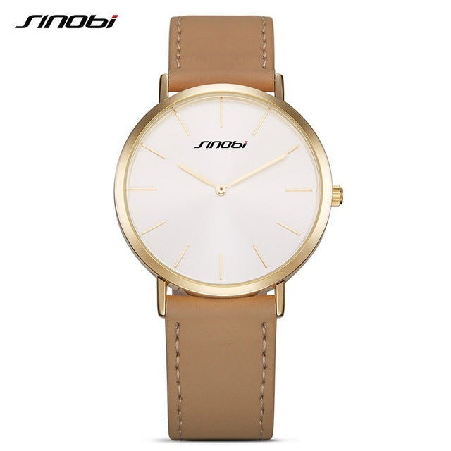 SINOBI Ladies Leather Luxury Geneva Quartz