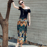 Quintina Floral Two Piece Blouse+Skirt Women