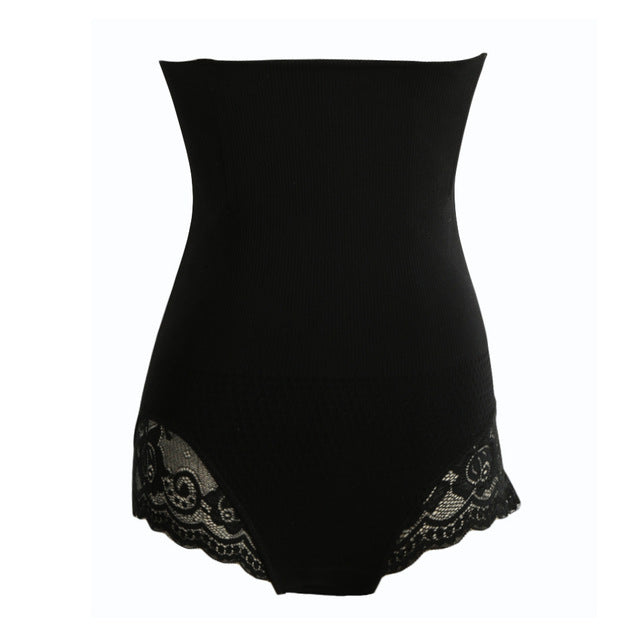 waist trainer 2017 Sexy Women Shape Control Briefs Lace Cut Out Postpartum Slim Seamless Body Shaper Black/Beige