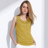 Sleveless Rhinestone Rose Pattern