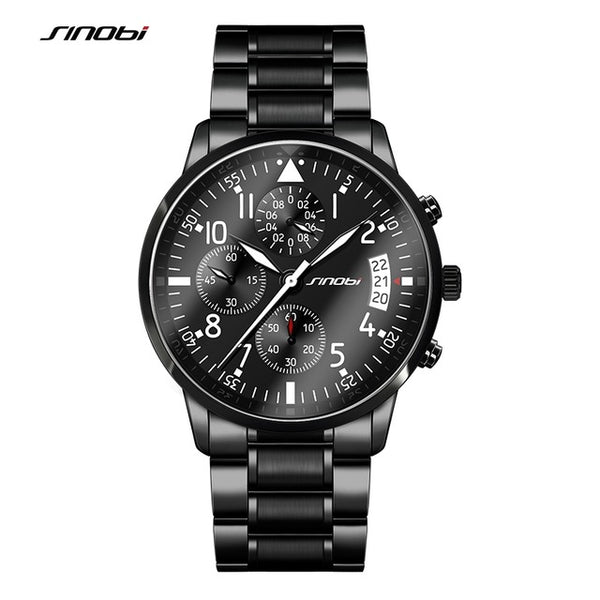SINOBI Geneva Pilot Mens Chronograph Waterproof Watch
