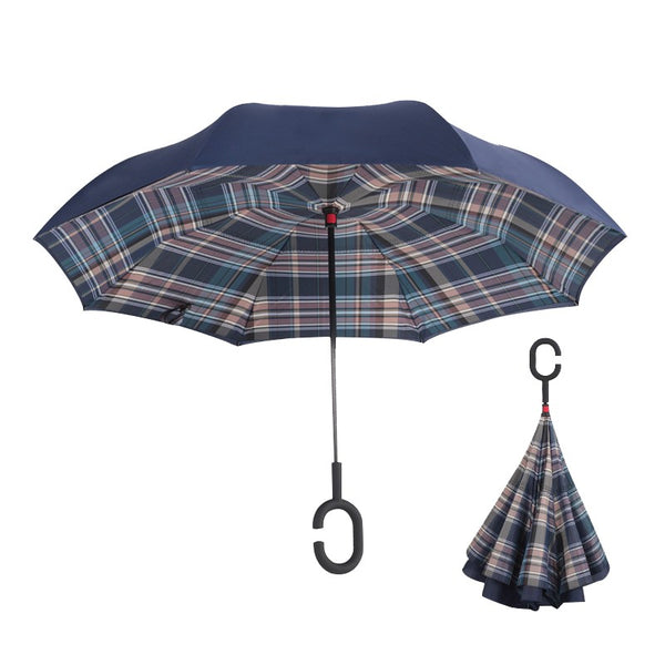 Windproof Reverse Folding Double Layer Umbrella
